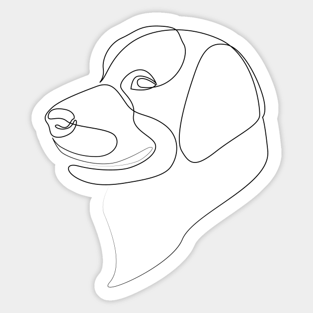 Labrador Retriever - one line drawing Sticker by addillum